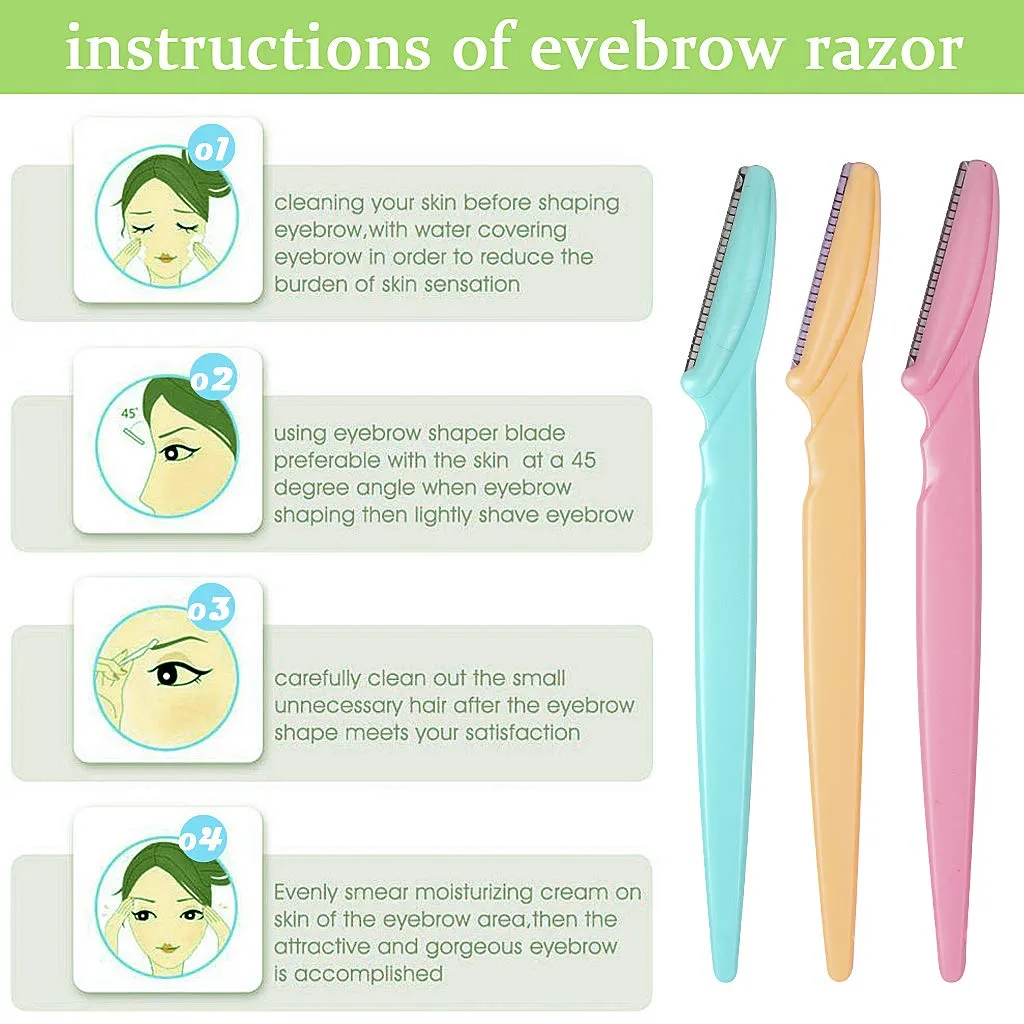 15 Pieces Eyebrow Razors Eyebrow Trimmer Portable Facial Hair Remover with Precision Cover for Women and Men