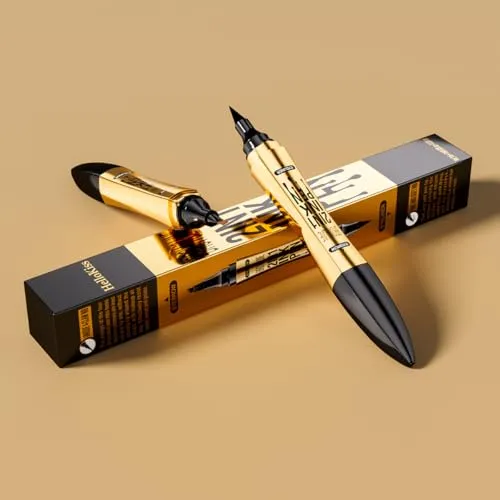 2 in 1 Eyebrow Microblading Pen, 2024 New 3D Microblading Eyebrow Pen Tattoo Pencil 4 Fork Tip, Waterproof Magic Microblading Eyebrow Pencil for Natural Makeup Last All Day - 9703#Black