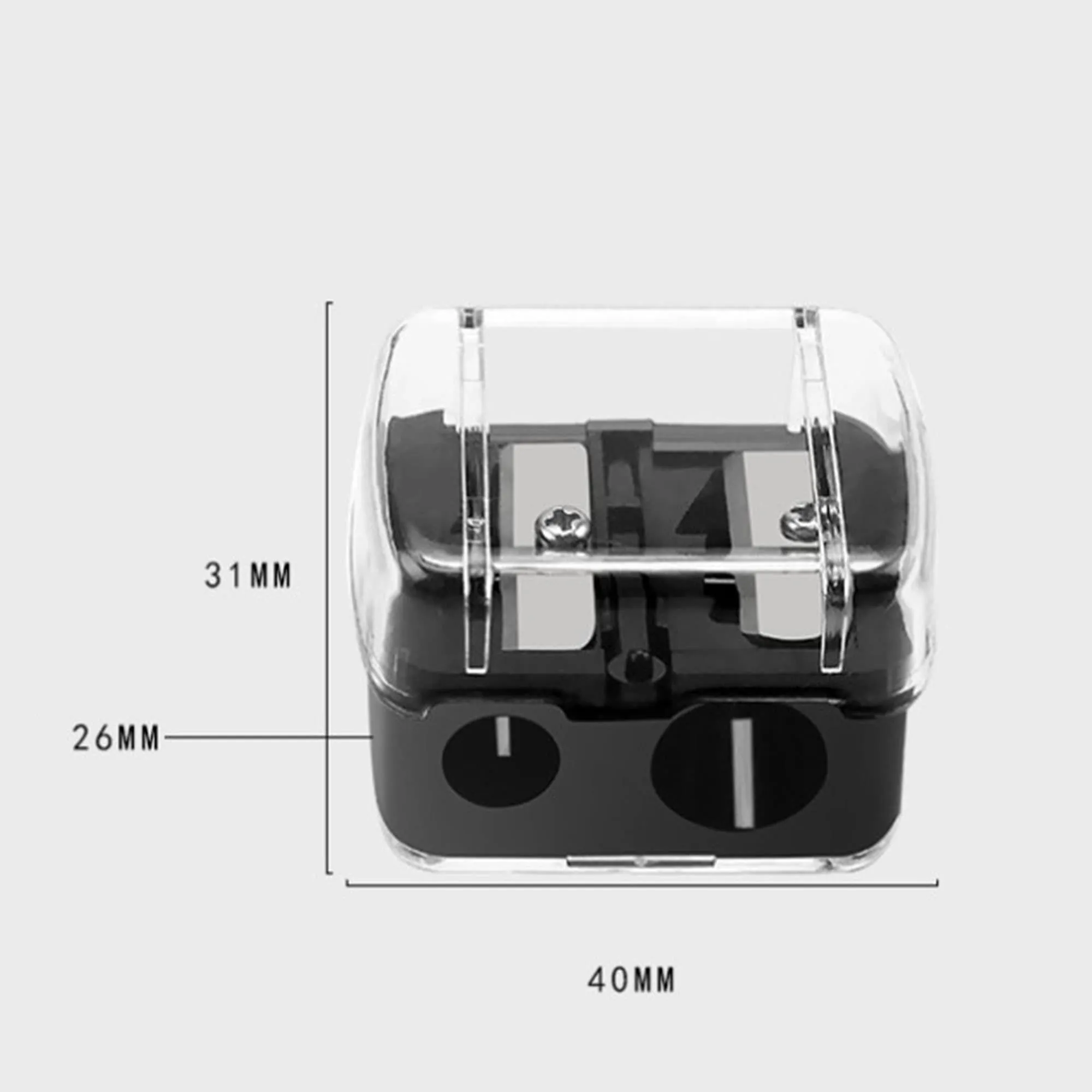 2 Pieces Pencil Sharpener for Eyebrow Eyeliner, Makeup Sharpeners, 2 Holes Dual Sharpener Eye Makeup Pencil Sharpener, for Eyebrow Pencil, Eye Pencil, Eye Liner, Lip Line, Brow Pencil