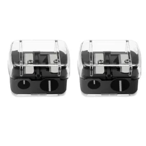 2 Pieces Pencil Sharpener for Eyebrow Eyeliner, Makeup Sharpeners, 2 Holes Dual Sharpener Eye Makeup Pencil Sharpener, for Eyebrow Pencil, Eye Pencil, Eye Liner, Lip Line, Brow Pencil