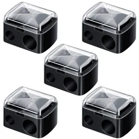 5 Pack Make up Pencil Sharpener 2 Holes Dual Pencil Sharpener Professional Multi-Sized Eyebrow Pencil Sharpener Cosmetic Pencil Sharpener for Lip Liner,Eyebrow Pencil,Eyeliner Pencils