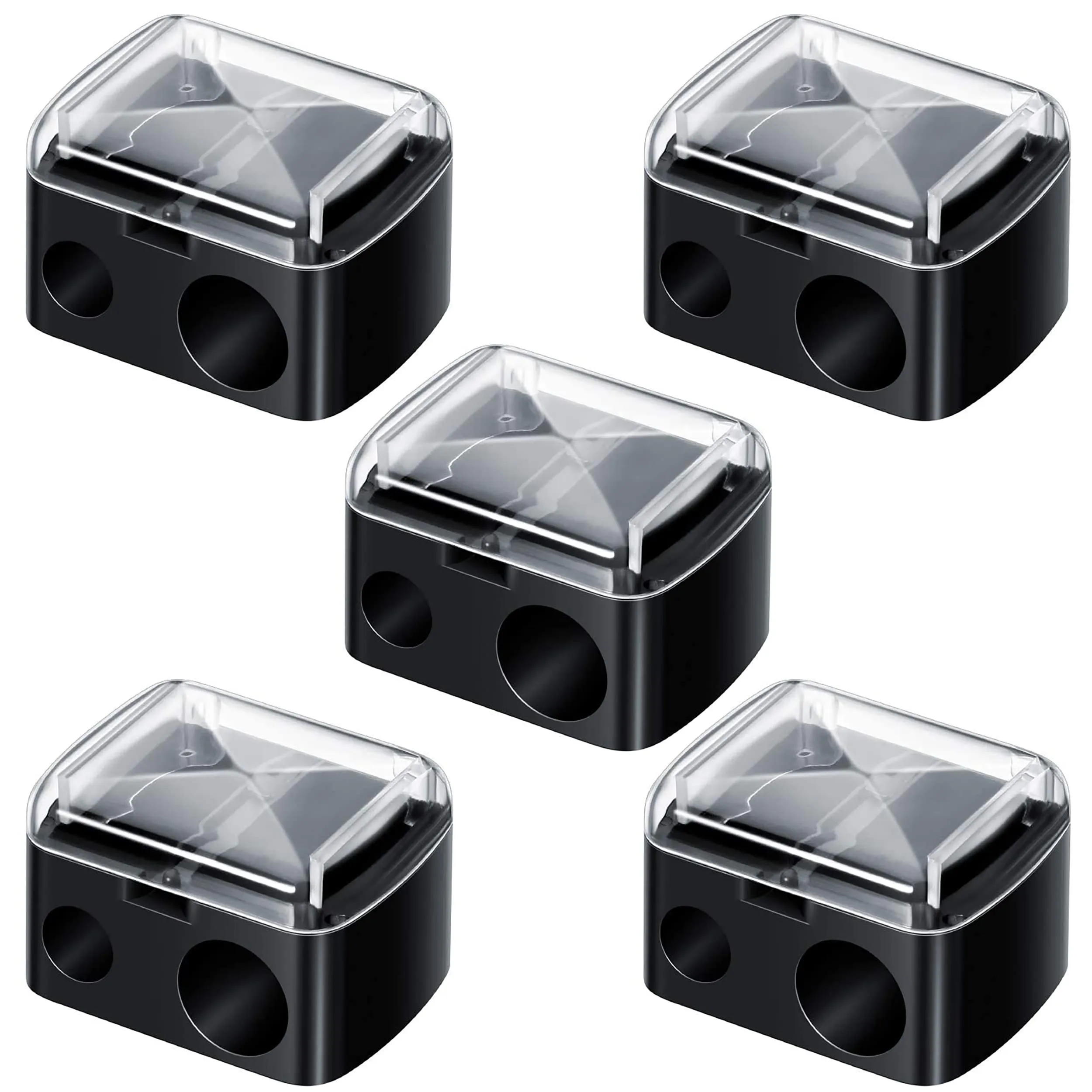 5 Pack Make up Pencil Sharpener 2 Holes Dual Pencil Sharpener Professional Multi-Sized Eyebrow Pencil Sharpener Cosmetic Pencil Sharpener for Lip Liner,Eyebrow Pencil,Eyeliner Pencils