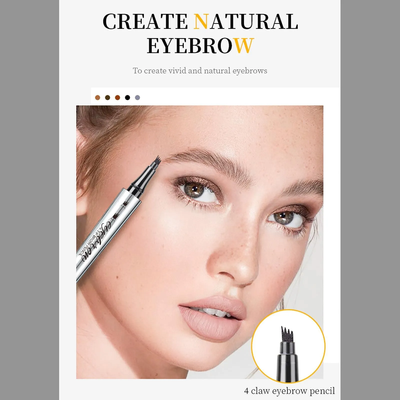 Arch Define 3D Microblading 4-tip Eyebrow Pen, ArchDefineBlapee Eyebrow Microblading Pen - Eyebrow Pencil, Blapee Micro 4 Point Brow Pen,Atikisoi Eyebrow Pencil, Brow Pencil Long-Lasting (Black)