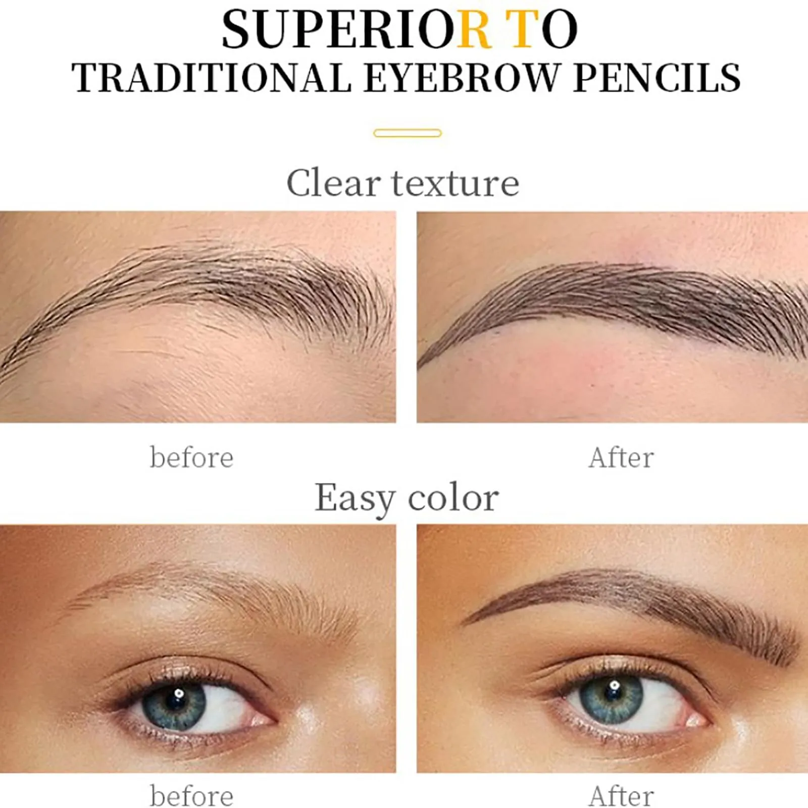 Arch Define 3D Microblading 4-tip Eyebrow Pen, ArchDefineBlapee Eyebrow Microblading Pen - Eyebrow Pencil, Blapee Micro 4 Point Brow Pen,Atikisoi Eyebrow Pencil, Brow Pencil Long-Lasting (Black)