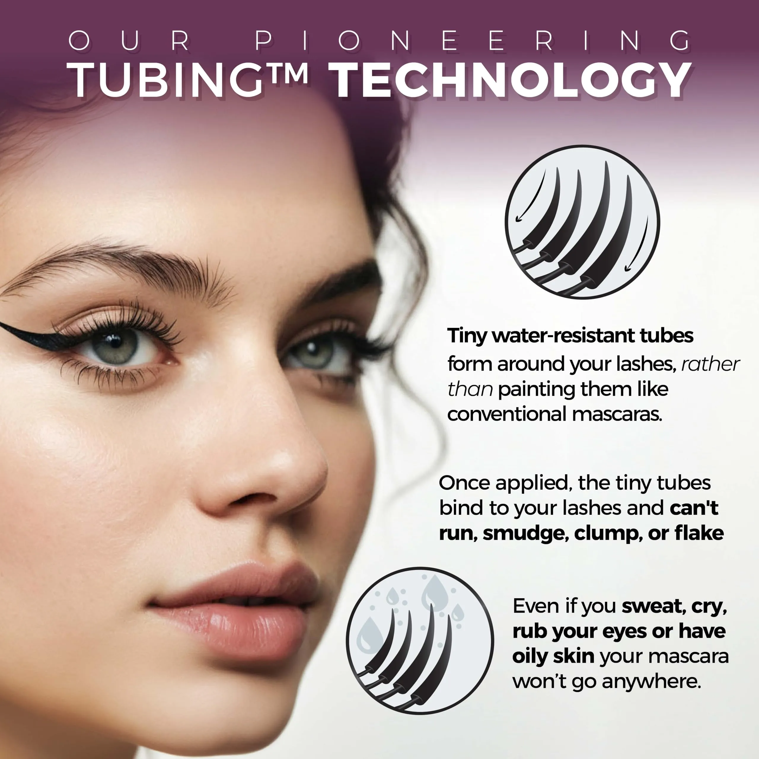Blinc Amplified Tubing Mascara, Ultra-Longwearing Washable, Soft-Glam Volumizing, Lengthening and Defining, Gluten & Cruelty Free, Black, 9mL / 0.30 Fl. OZ