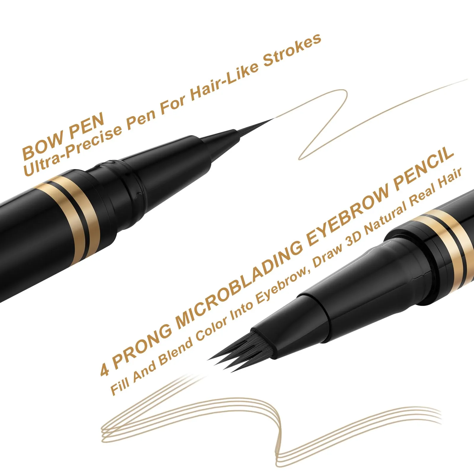 Eyebrow Pen,2-in-1 Waterproof Eyebrow Pencil with 4 Tip Microblading Brow Pen and Ultra-Precise Brow Pencil,with Dual-ended Eyebrow Brush,Eyebrow Makeup for Natural Looking-Blonde