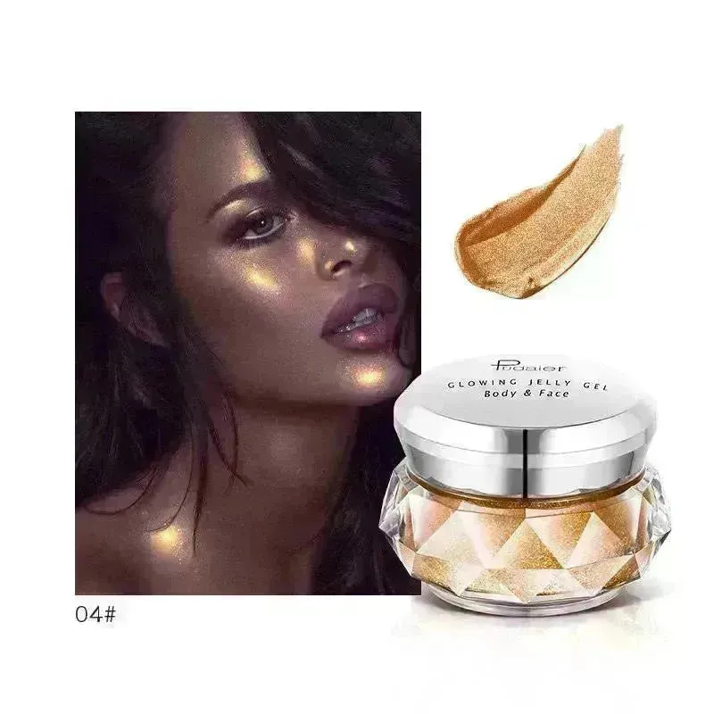 Face Highlighter Jelly Gel Mermaid Eyeshadow Glow Body Glitter Festival Makeup Iluminador Gold Liquid Highlighter Bronzer