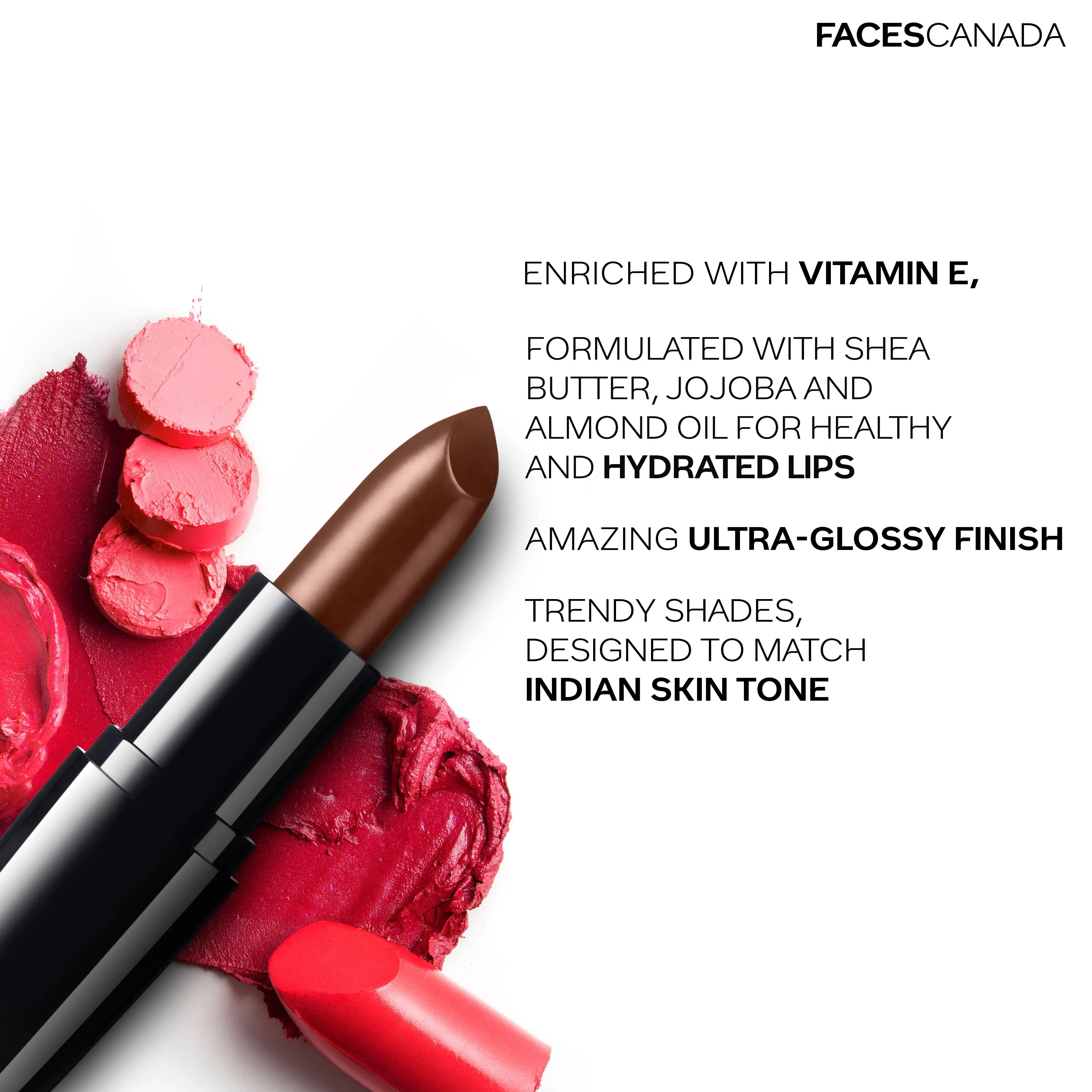 Faces Canada Weightless Creme Lipstick |Jojoba and Almond Oil enriched | Highly pigmented | Smooth One Stroke Color | Dark Cocoa 4g