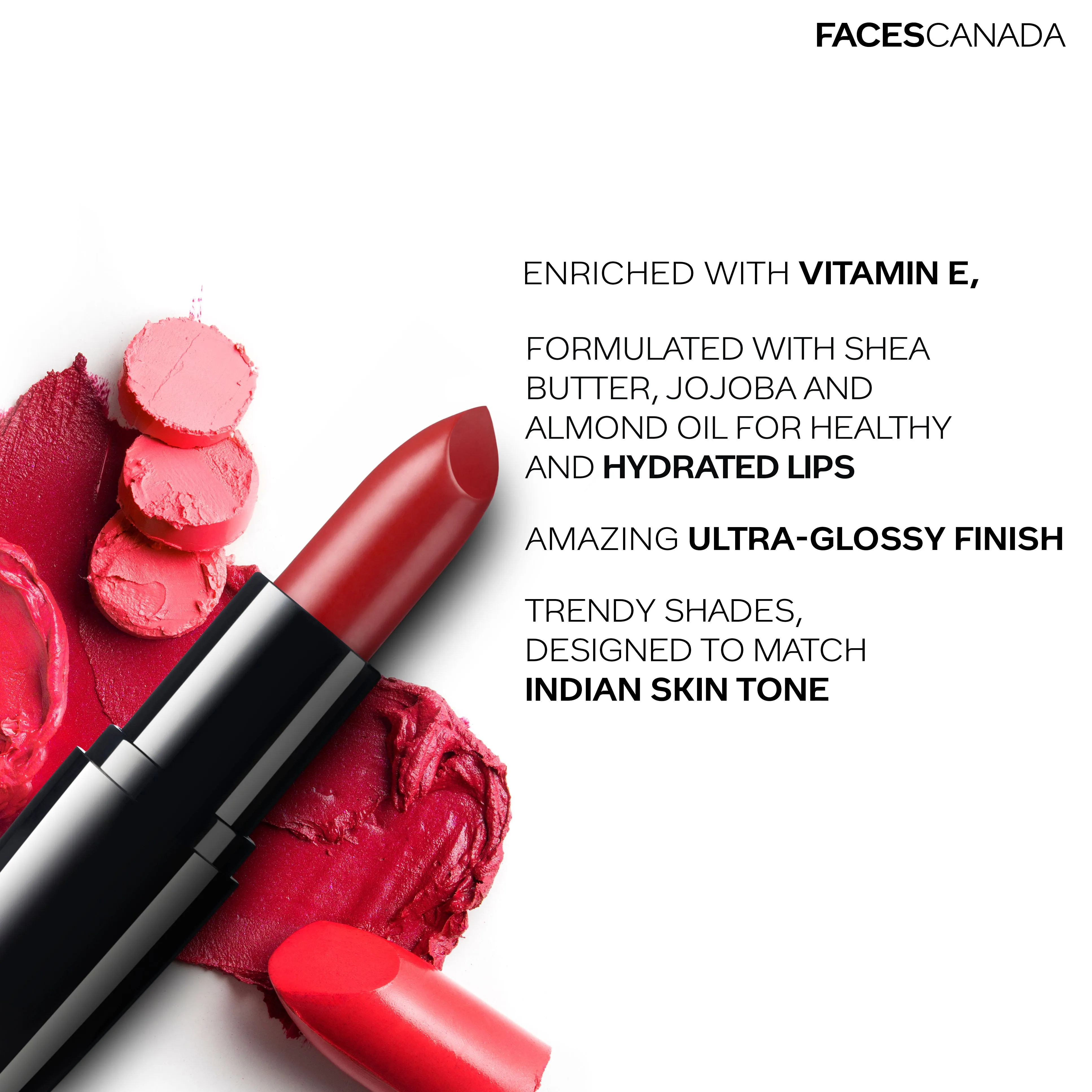 Faces Canada Weightless Creme Lipstick |Jojoba and Almond Oil enriched | Highly pigmented | Smooth One Stroke Color | Rosewood 4g