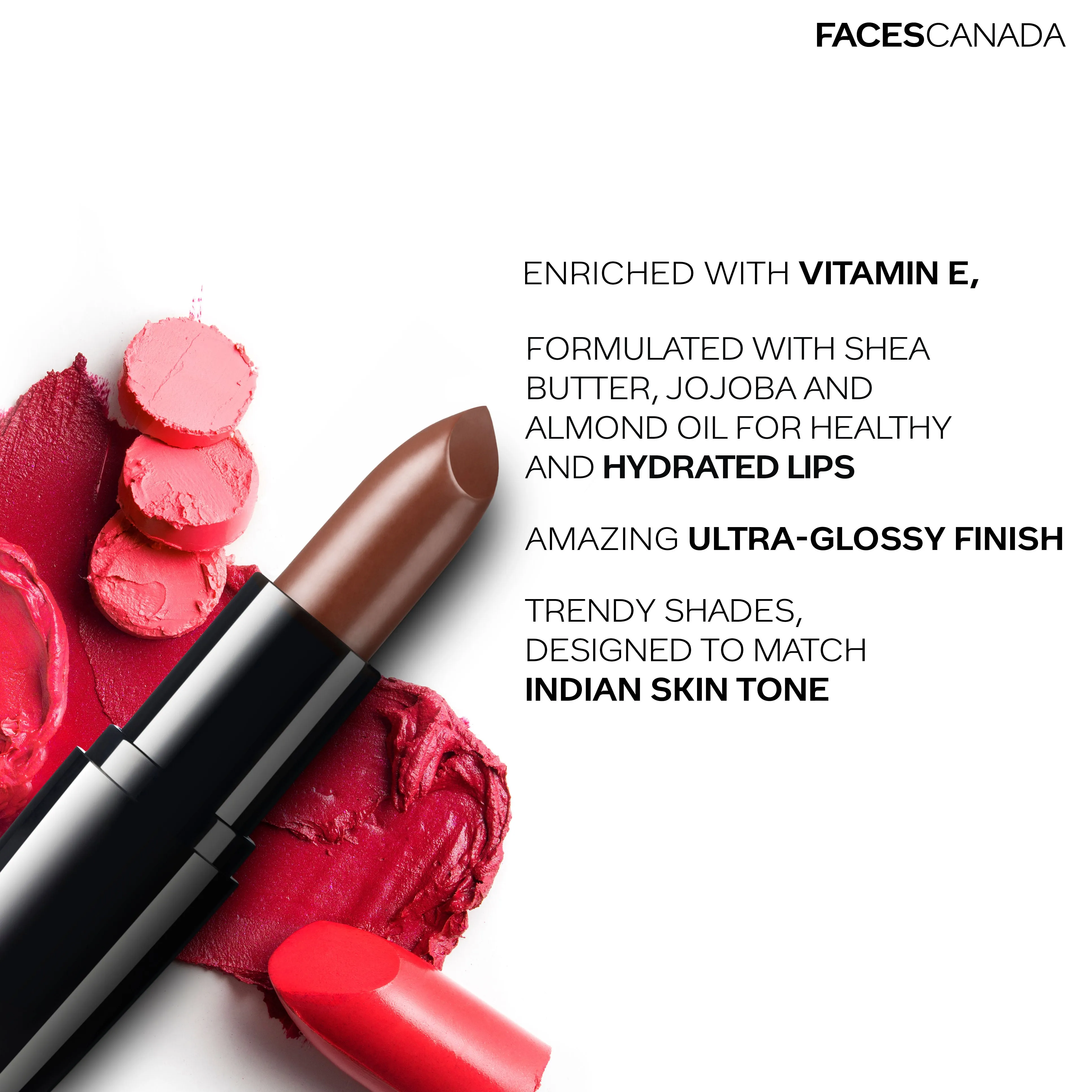 Faces Canada Weightless Creme Lipstick |Jojoba and Almond Oil enriched | Highly pigmented | Smooth One Stroke Color | Sweet Mocha 4g