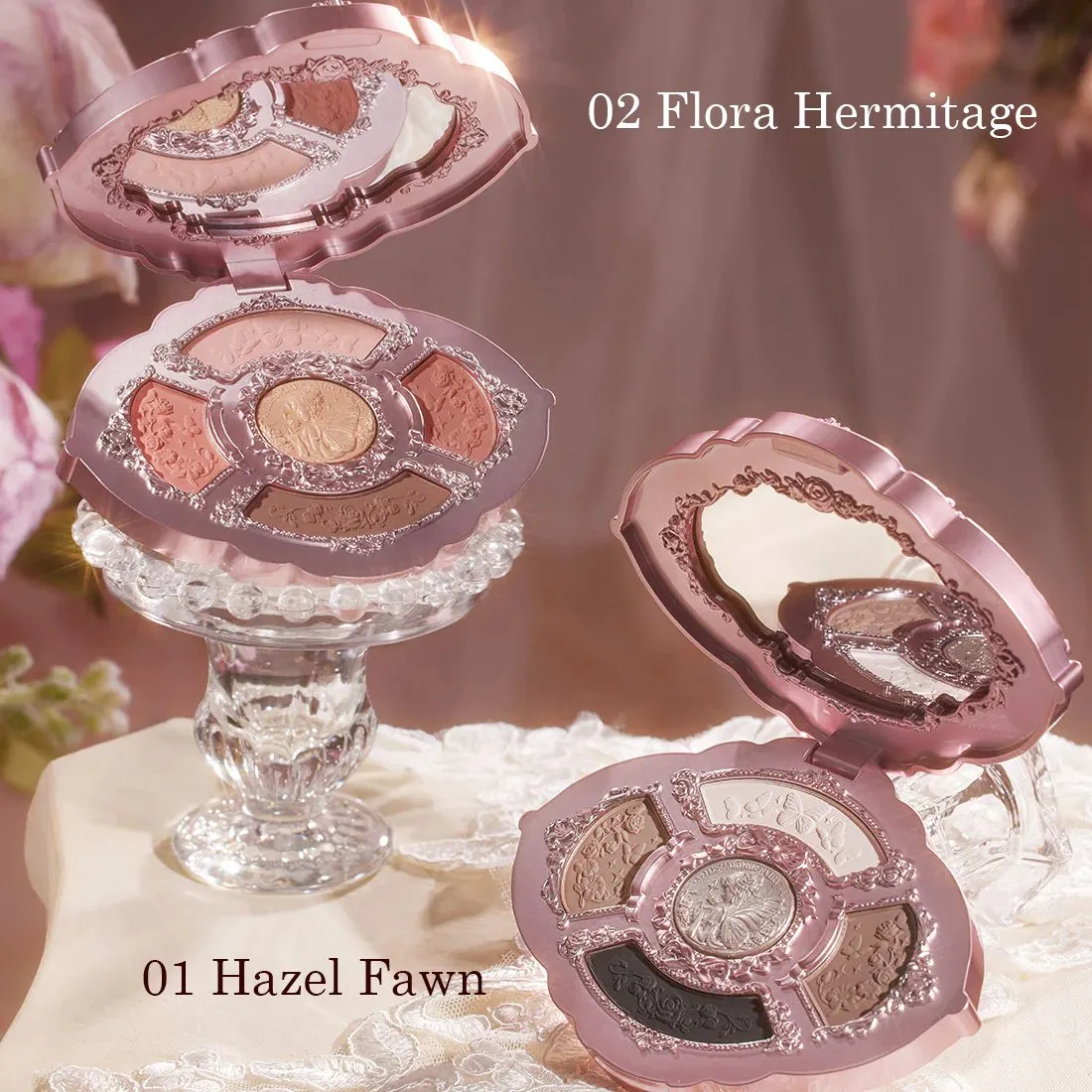 Flower Knows Midsummer Fairytales Collection Embossed Five-Color Makeup Palette 01 Hazel Fawn