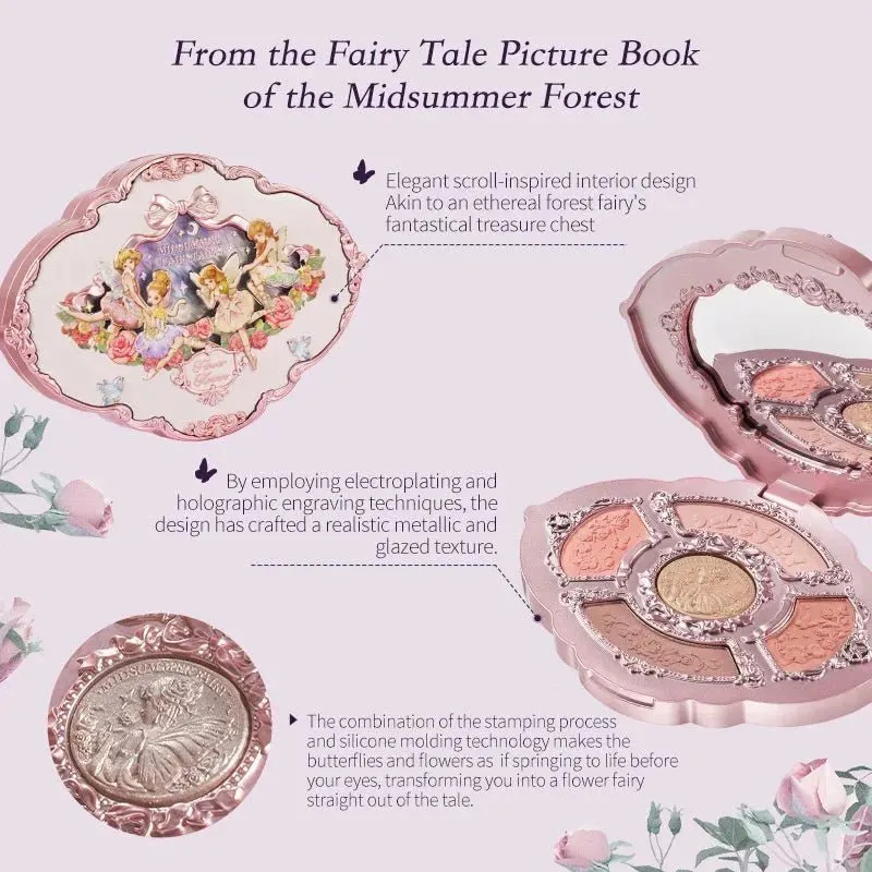 Flower Knows Midsummer Fairytales Collection Embossed Five-Color Makeup Palette 01 Hazel Fawn