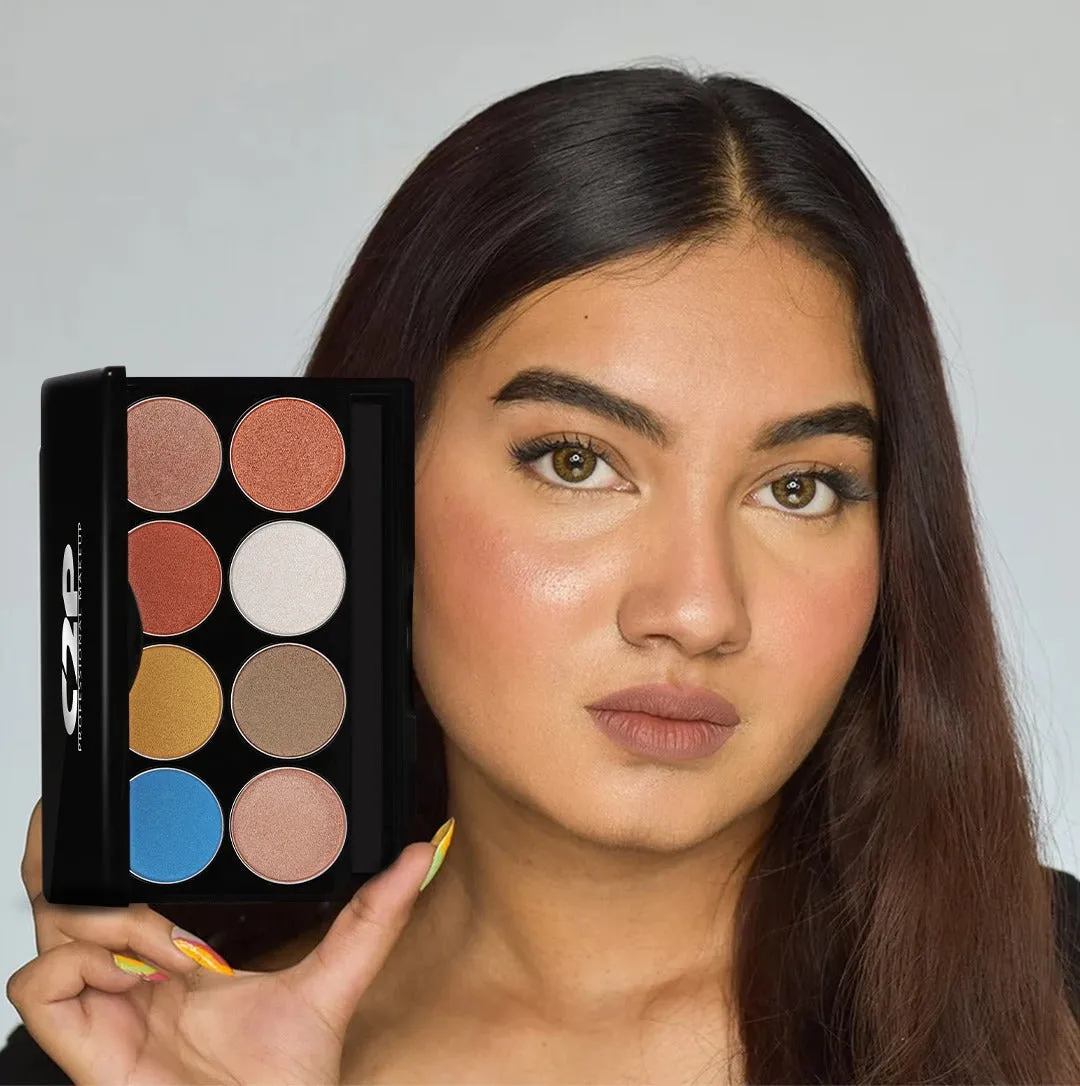Glideshadow Essential Makeup Shimmer Glitter Eyeshadow Palette 8 in 1