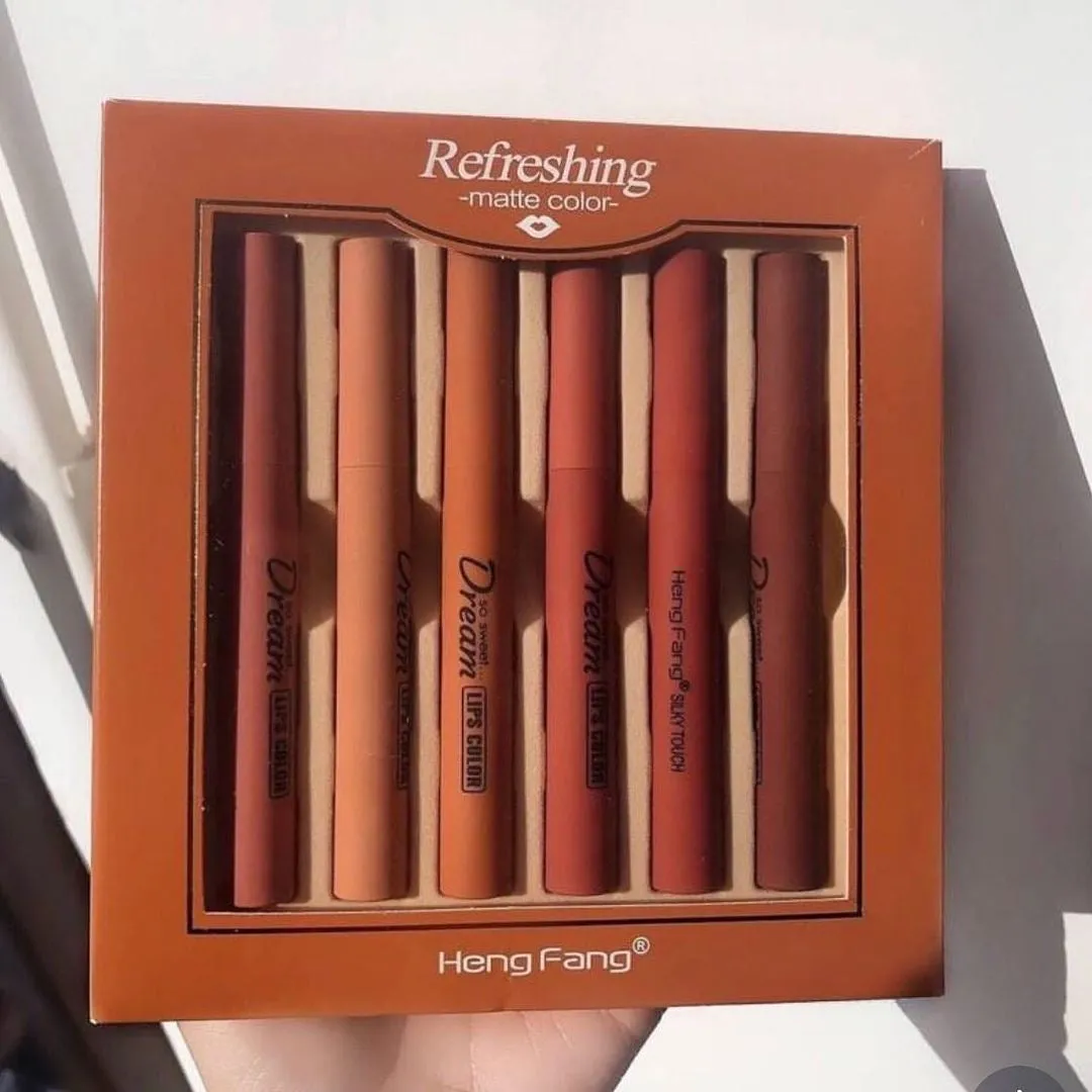 Heng Fang - 6 Color Refreshing Dream Velvet Lipsticks