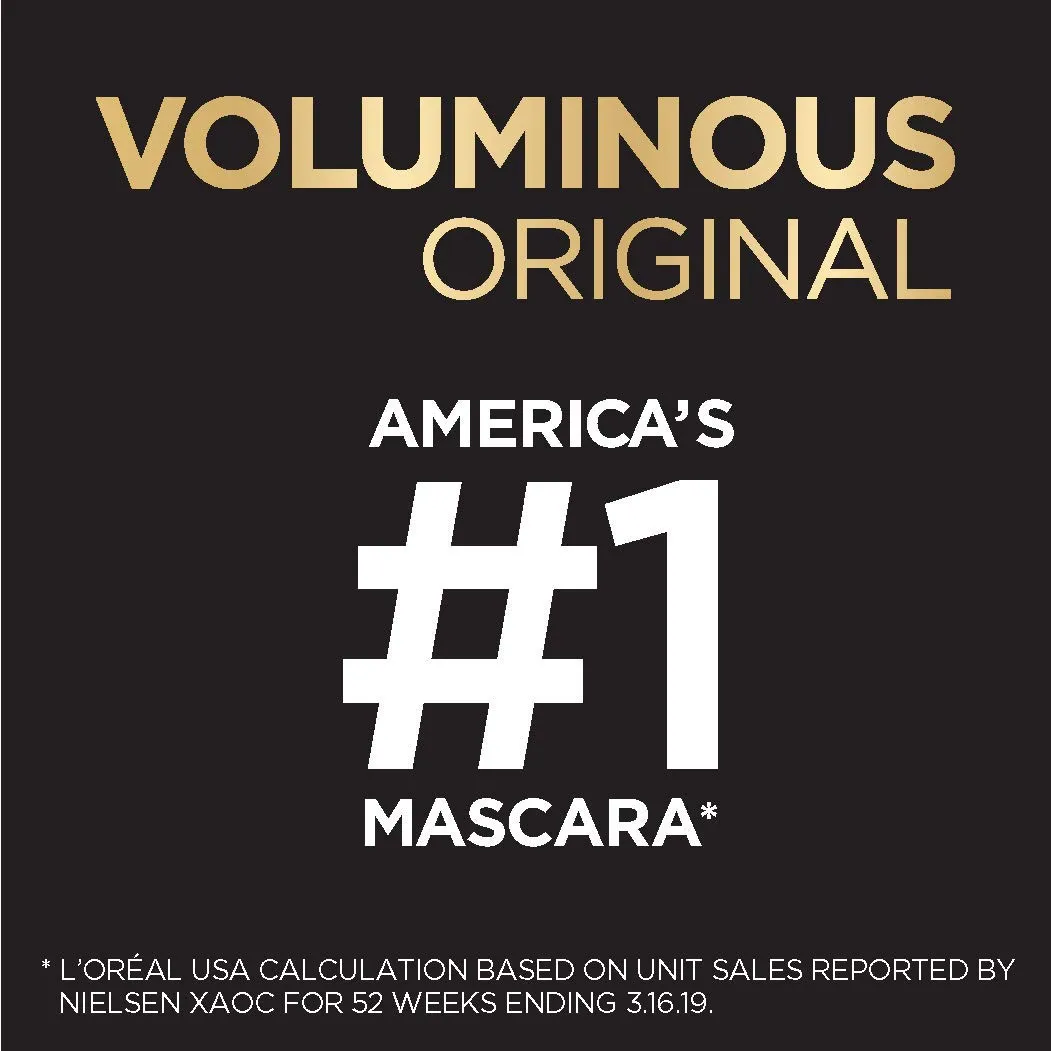 L’Oreal Paris Makeup Voluminous Original Volume Building Mascara, Black Brown, 2 Count