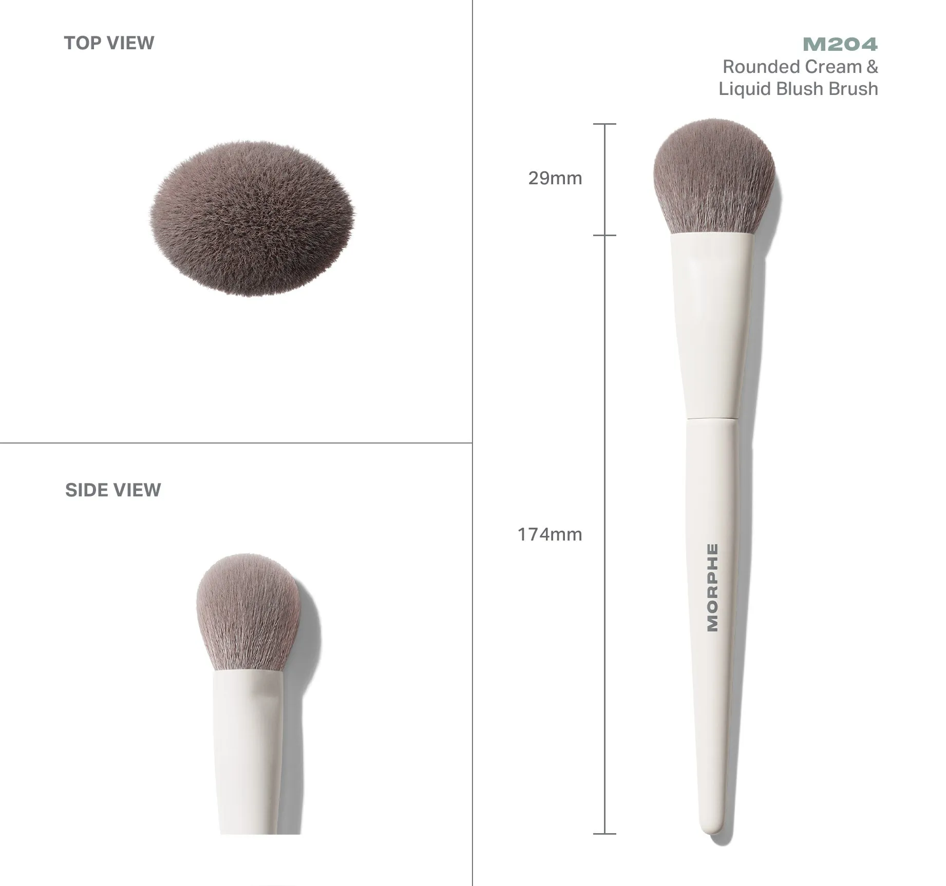 M204 Rounded Cream & Liquid Blush Brush
