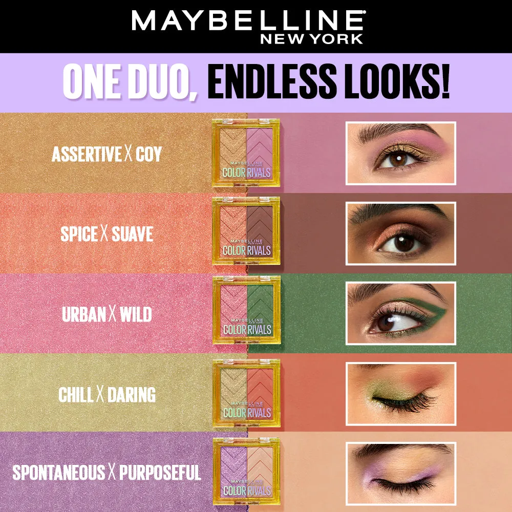 Maybelline Color Rivals Shadow Longwear Duo Eyeshadow Palette: Spicy x Suave , 3g