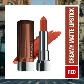 Maybelline New York Color Sensational Creamy Matte Lipstick, 674 Madison Red, 3.9g