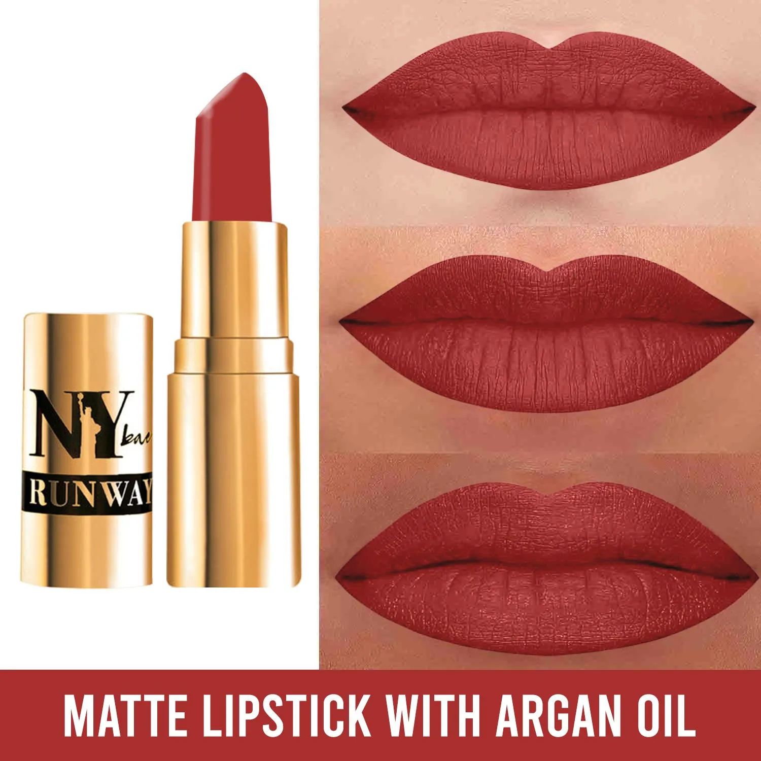 NY Bae Argan Oil Infused Matte Lipstick Runway Range Red - Passe 8 (4.5 g)