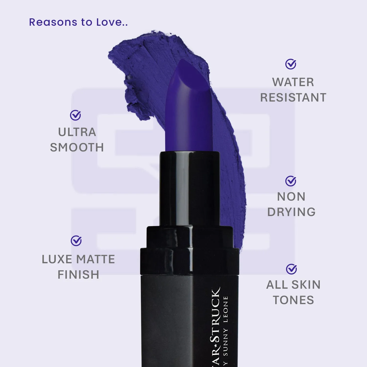 Sapphire - Luxe Matte Lipstick, Blue | 4.2gms