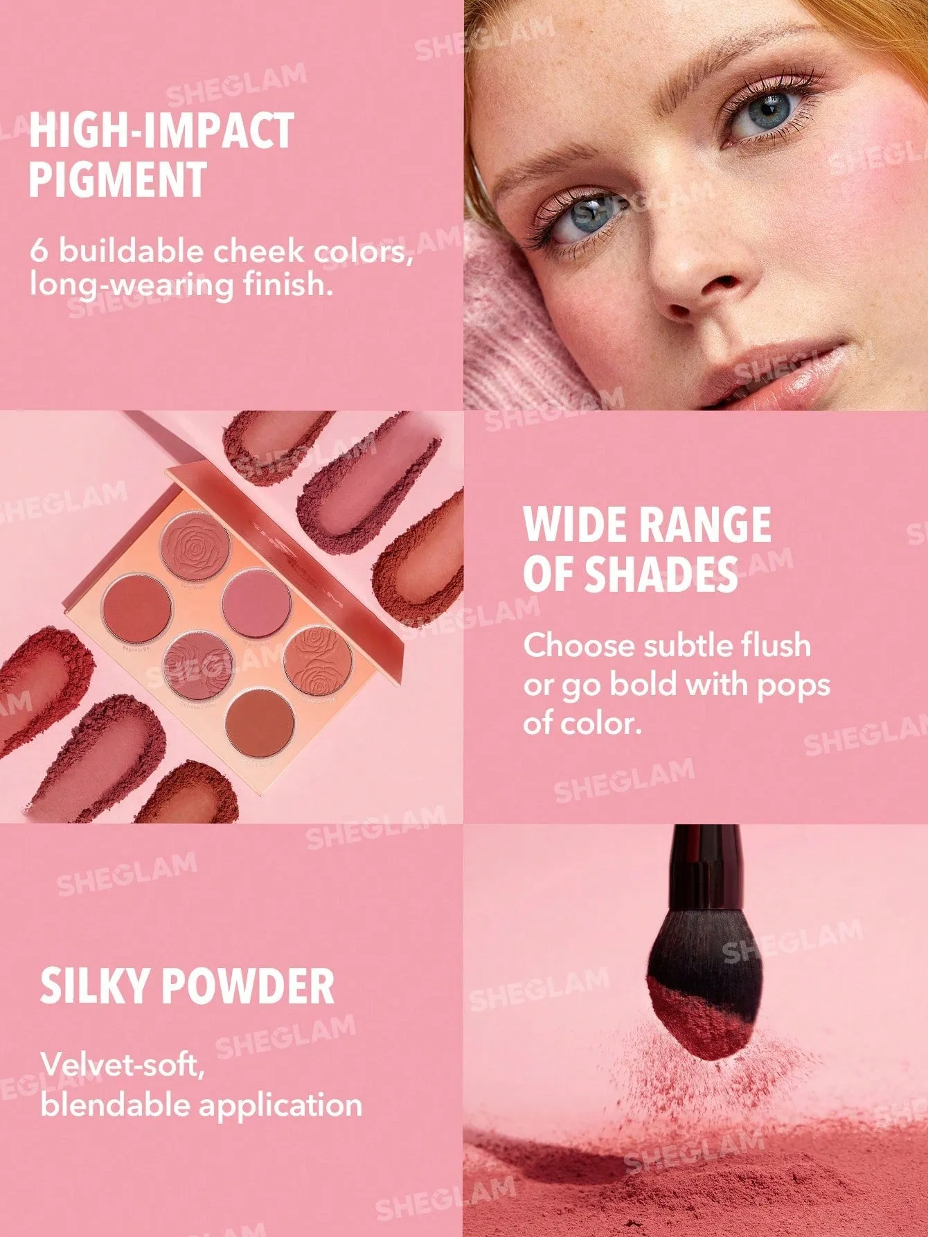 SHEGLAM Floral Flush Blush Palette 6-Color Pressed Powder