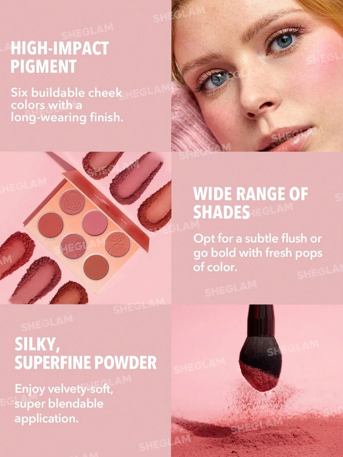 SHEGLAM Floral Flush Blush Palette 6-Color Pressed Powder