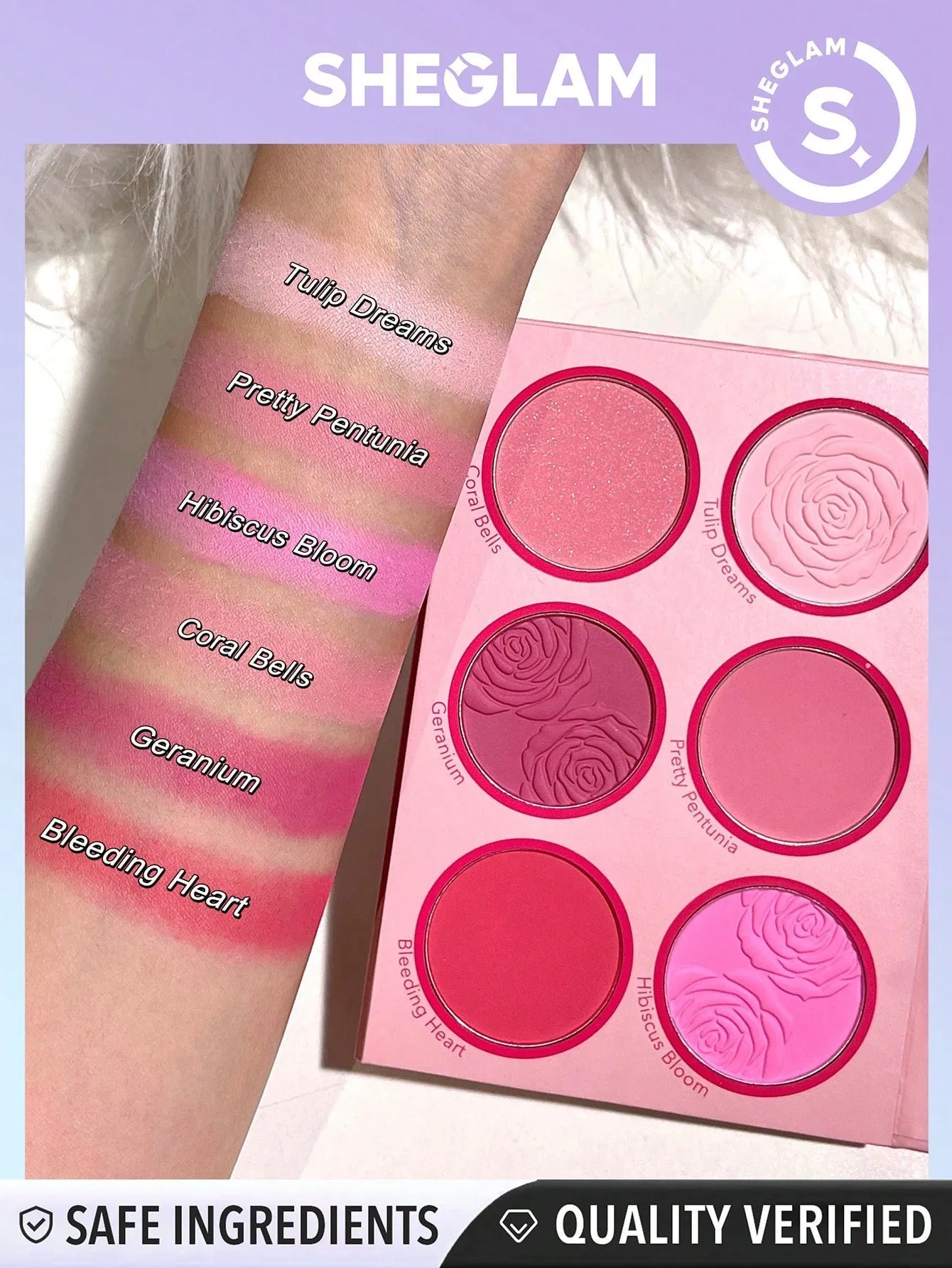 SHEGLAM Floral Flush Blush Palette 6-Color Pressed Powder