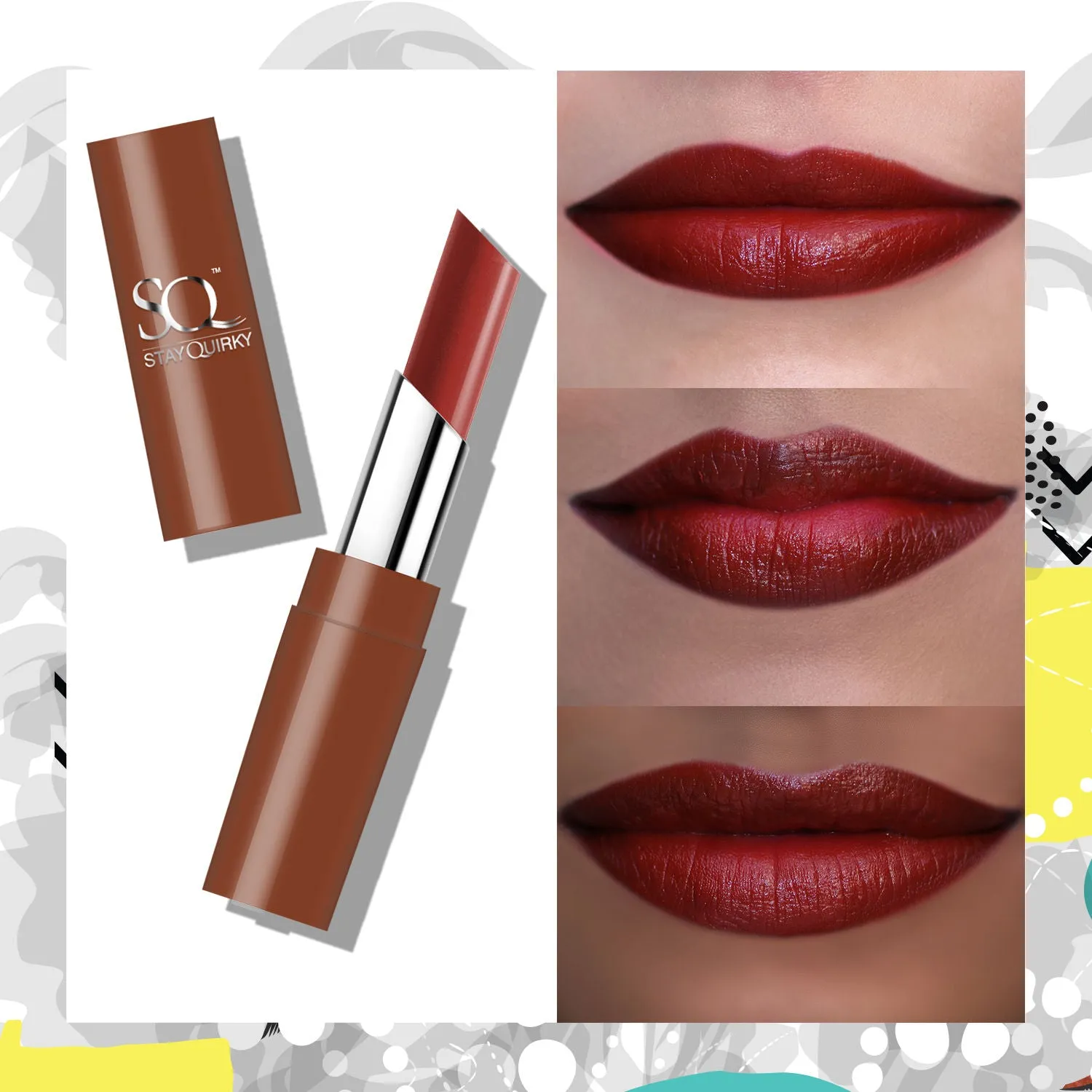 Stay Quirky Lipstick Creamy Matte With BadAss Upgrade|Long Lasting| 8hrs Stay| Highly Pigmented|Paraben Free - Red - Horny Damsel 28 (3.5 g)